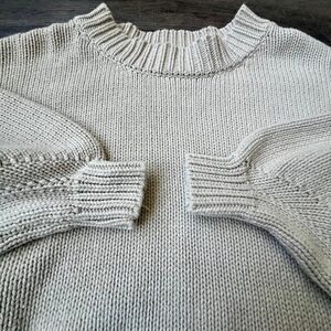 Princess Polly Cable Knit Sweater Beige Neutral Cozy Minimalist Cropped Boho